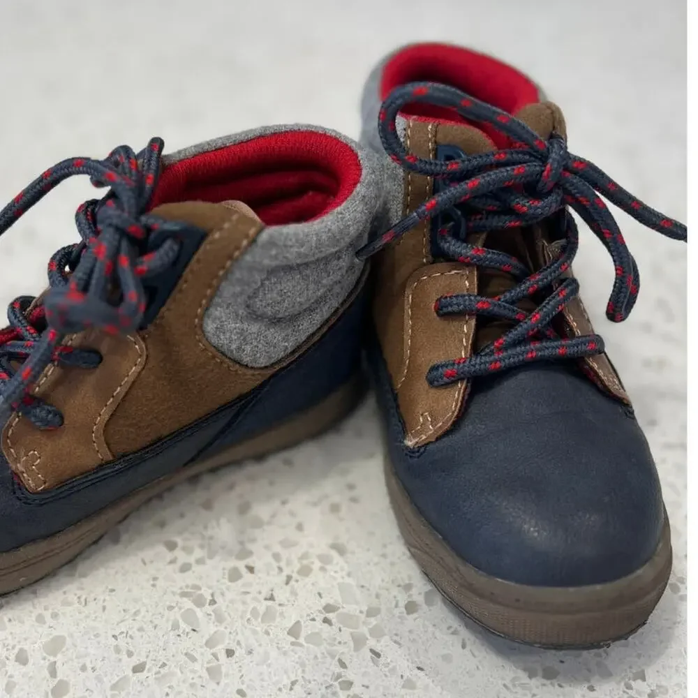 OshKosh B'Gosh Brent Blue Brown Shoes SZ 9